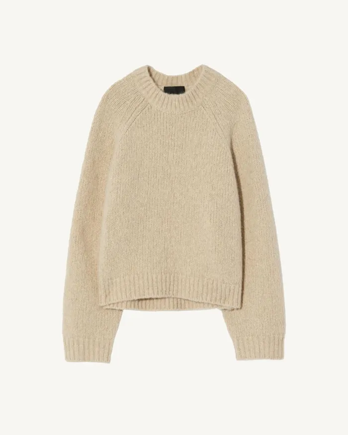TOMASO SWEATER Beige Melange Women Nili Lotan Knits and Sweaters