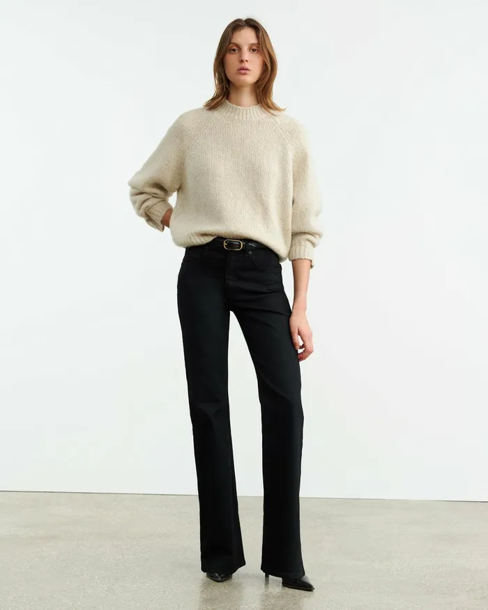 TOMASO SWEATER Beige Melange Women Nili Lotan Knits and Sweaters