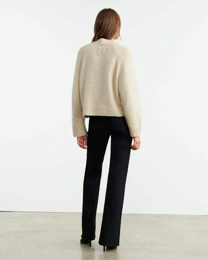 TOMASO SWEATER Beige Melange Women Nili Lotan Knits and Sweaters