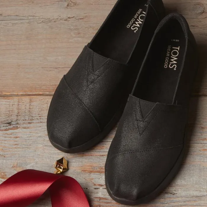 Toms Alpargatas Alpargata Plus All Black Metallic Suede 8211 Women Toms Alpargatas Alpargata Plus All Black Metallic Suede 8211 Women