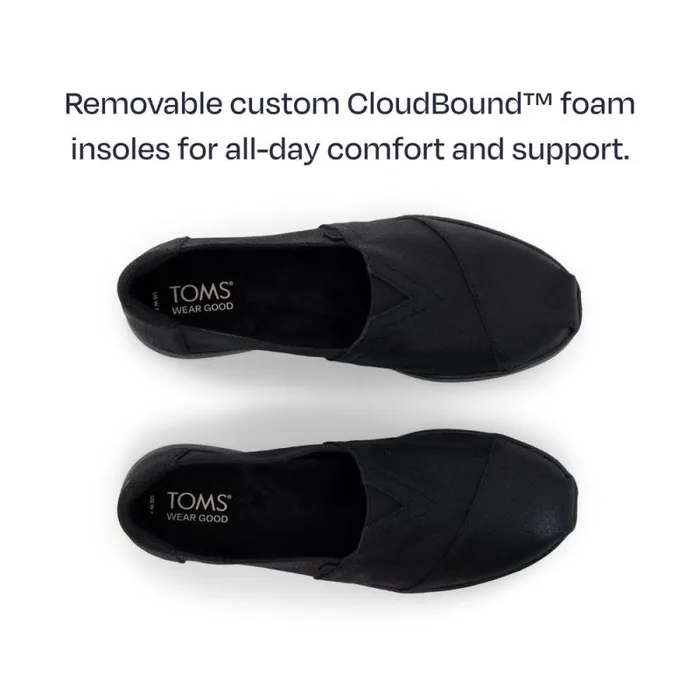 Toms Alpargatas Alpargata Plus All Black Metallic Suede 8211 Women Toms Alpargatas Alpargata Plus All Black Metallic Suede 8211 Women