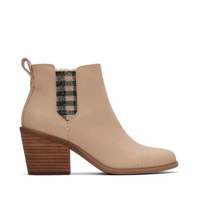 Toms Boots and Booties Everly Heeled Boot Sand Leather 8211 Women