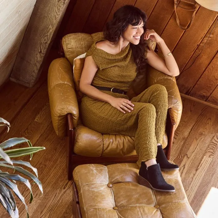 Toms Boots and Booties Goldie Wedge Ankle Bootie Black Suede 8211 Women Toms Boots and Booties Goldie Wedge Ankle Bootie Black Suede 8211 Women