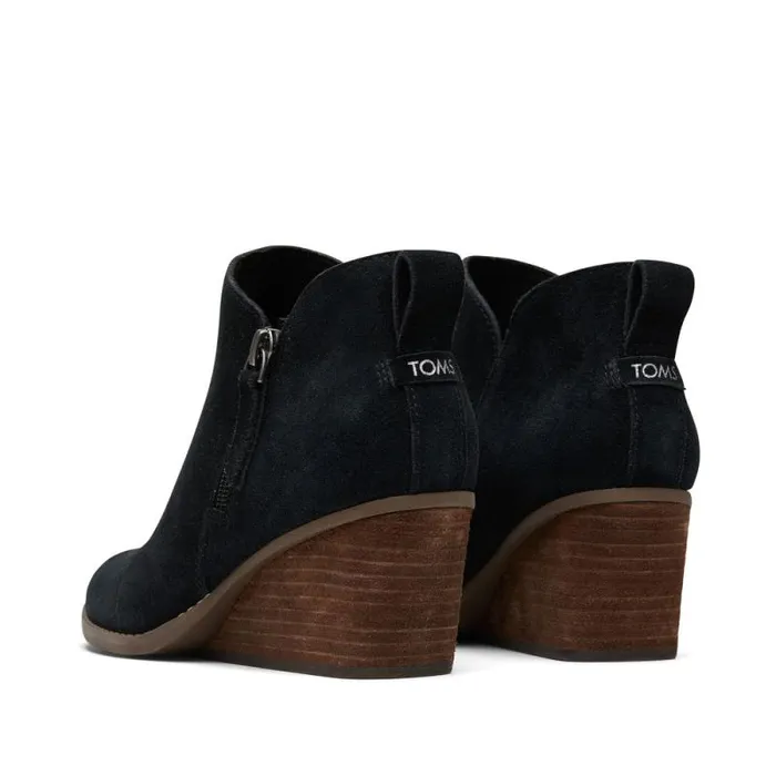 Toms Boots and Booties Goldie Wedge Ankle Bootie Black Suede 8211 Women Toms Boots and Booties Goldie Wedge Ankle Bootie Black Suede 8211 Women
