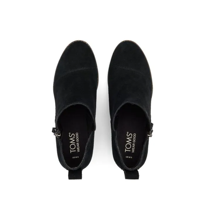 Toms Boots and Booties Goldie Wedge Ankle Bootie Black Suede 8211 Women Toms Boots and Booties Goldie Wedge Ankle Bootie Black Suede 8211 Women