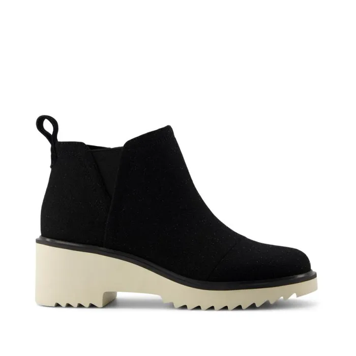 Toms Boots and Booties Maude Wedge Boot Shimmer Black 8211 Women