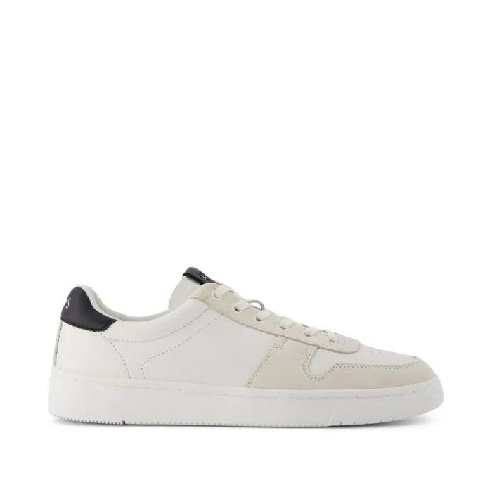 Toms Dress Casual TRVL LITE Court Sneaker White With Black Leather 8211 Men