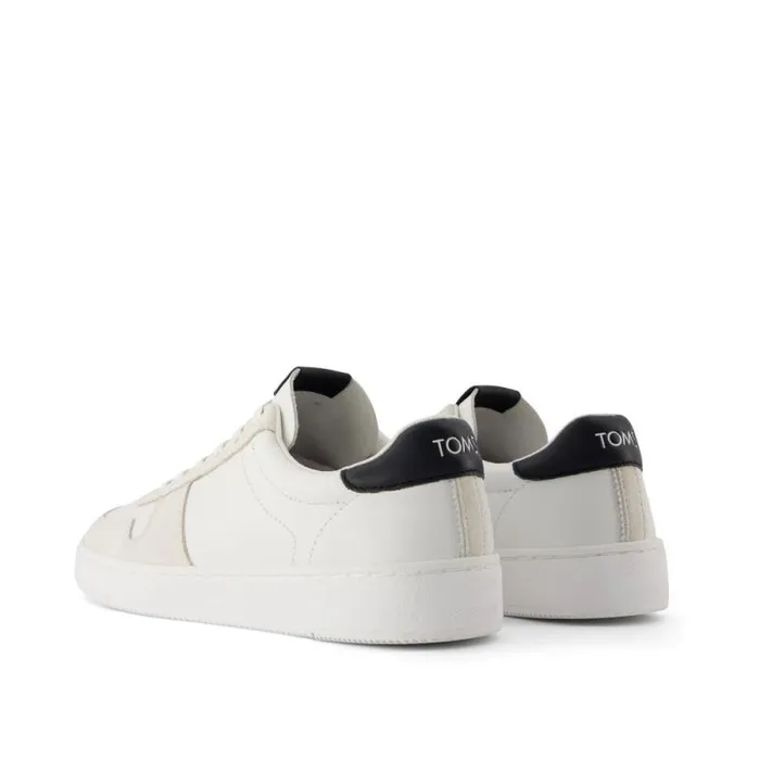 Toms Dress Casual TRVL LITE Court Sneaker White With Black Leather 8211 Men Toms Dress Casual TRVL LITE Court Sneaker White With Black Leather 8211 Men