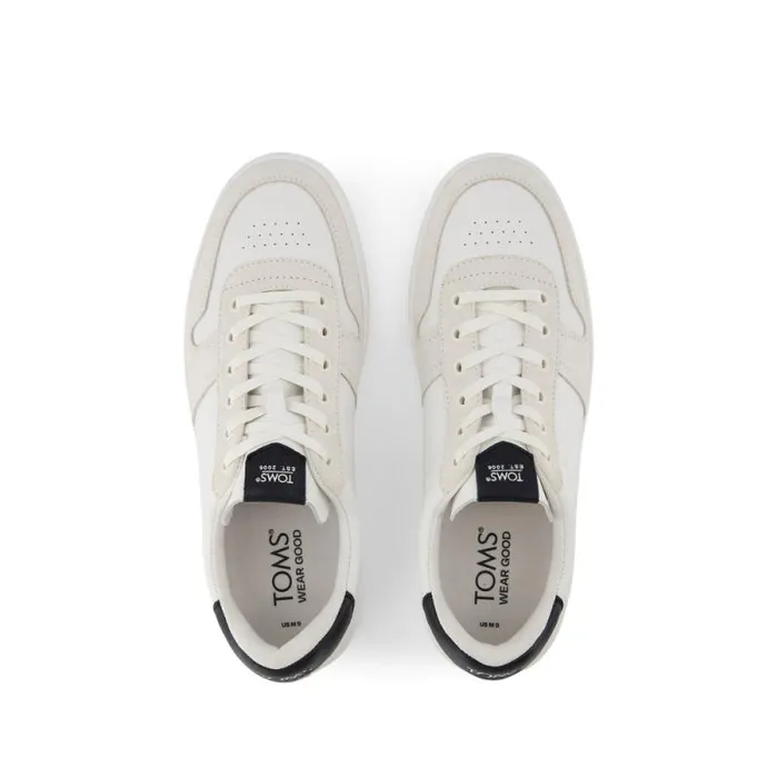 Toms Dress Casual TRVL LITE Court Sneaker White With Black Leather 8211 Men Toms Dress Casual TRVL LITE Court Sneaker White With Black Leather 8211 Men