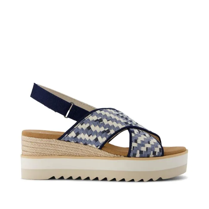 Toms Espadrilles Diana Crossover Wedge Sandal Blue Denim 8211 Women