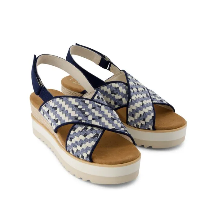Toms Espadrilles Diana Crossover Wedge Sandal Blue Denim 8211 Women Toms Espadrilles Diana Crossover Wedge Sandal Blue Denim 8211 Women