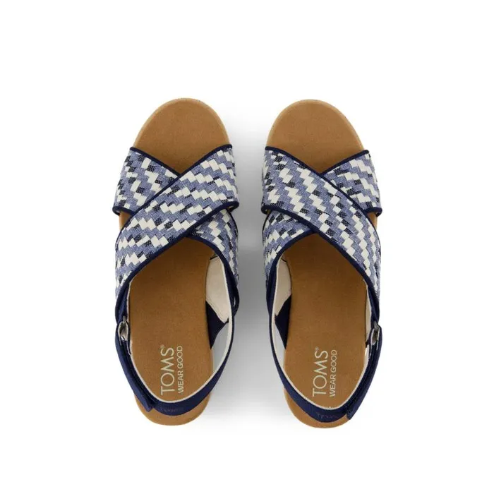 Toms Espadrilles Diana Crossover Wedge Sandal Blue Denim 8211 Women Toms Espadrilles Diana Crossover Wedge Sandal Blue Denim 8211 Women