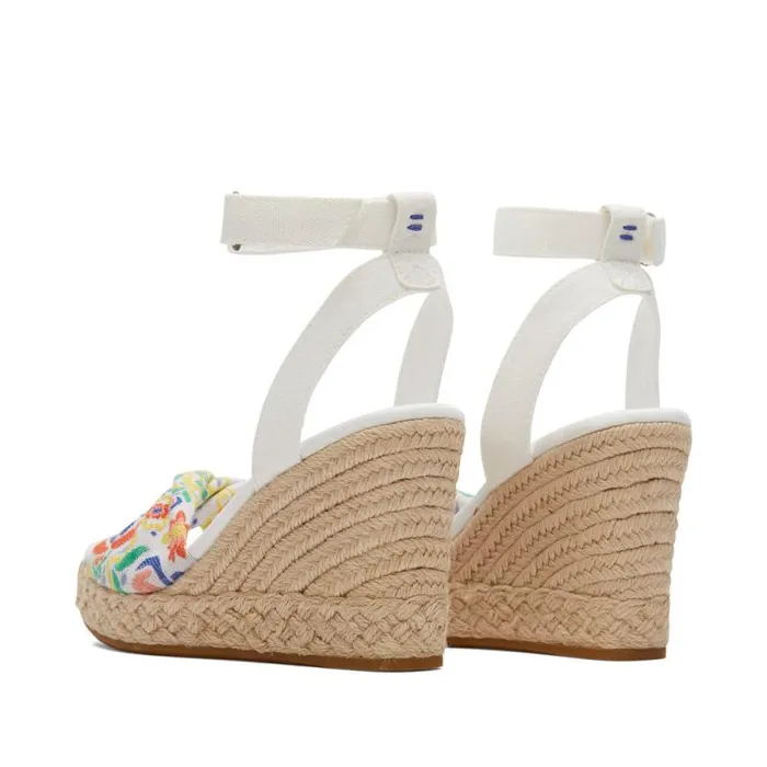 Toms Espadrilles Marisela Wedge Sandal White Jacquard Mediterranean Tiles 8211 Women Toms Espadrilles Marisela Wedge Sandal White Jacquard Mediterranean Tiles 8211 Women
