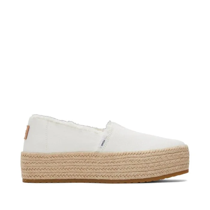 Toms Slip Ons Valencia Platform Espadrille White Canvas 8211 Women