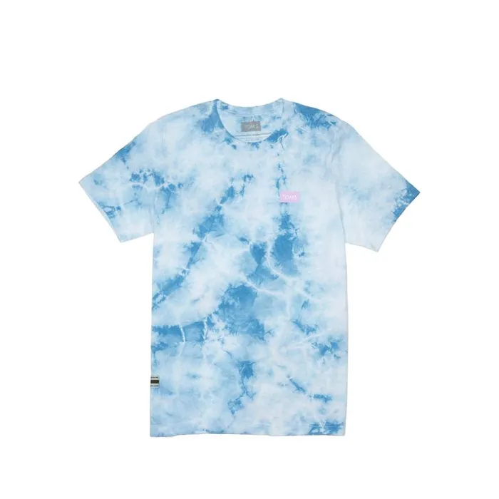 Toms Tees TOMS Logo Short Sleeve Crew Tee Blue Tie Dye 8211 Gear