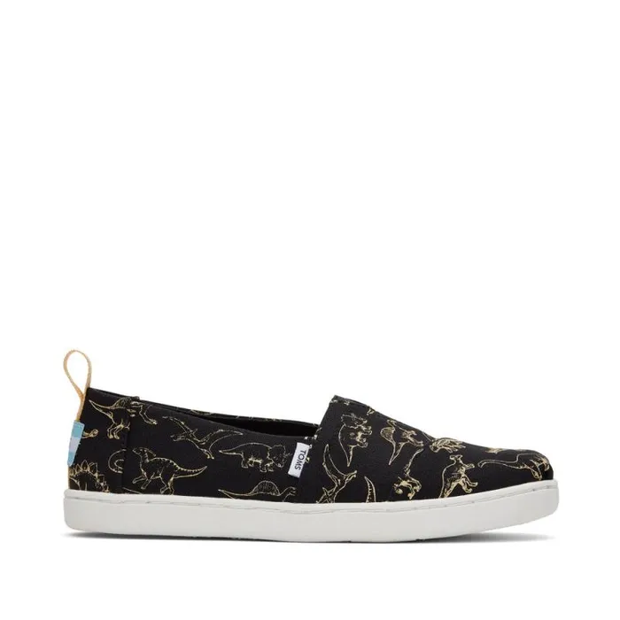 Toms TOMS Classics Alpargata Kids Shoe Black Dino Glow In The Dark 8211 KidsWomen Toms TOMS Classics Alpargata Kids Shoe Black Dino Glow In The Dark 8211 KidsWomen