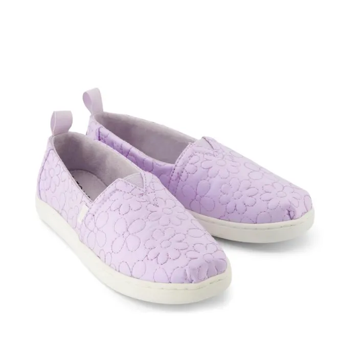 Toms TOMS Classics Alpargata Kids Shoe Purple Iridescent Quilted Daisy 8211 KidsWomen Toms TOMS Classics Alpargata Kids Shoe Purple Iridescent Quilted Daisy 8211 KidsWomen