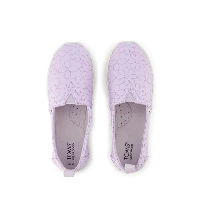 Toms TOMS Classics Alpargata Kids Shoe Purple Iridescent Quilted Daisy 8211 KidsWomen Toms TOMS Classics Alpargata Kids Shoe Purple Iridescent Quilted Daisy 8211 KidsWomen