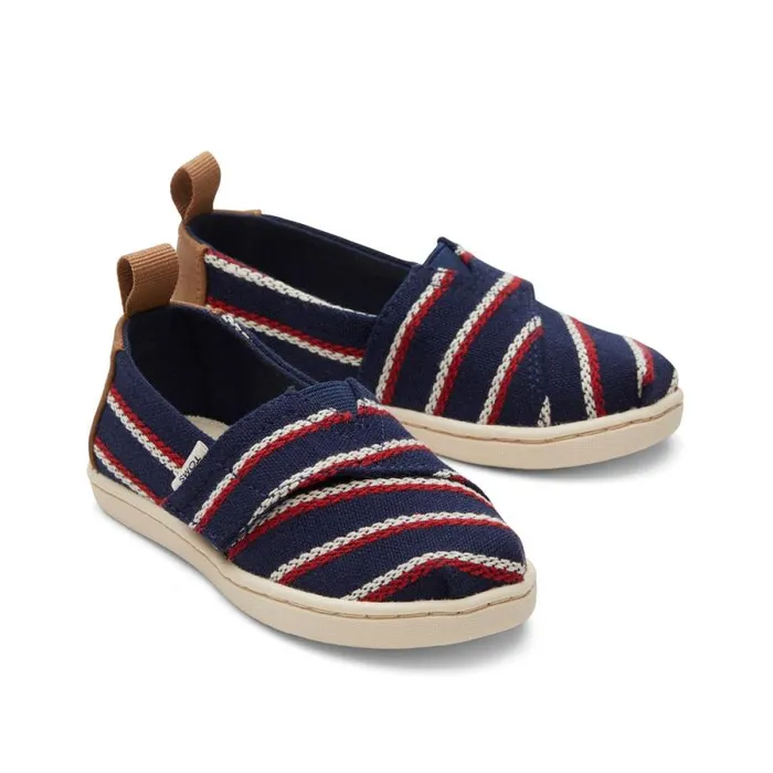 Toms TOMS Classics Alpargata Toddler Shoe Stripes Navy 8211 KidsWomen