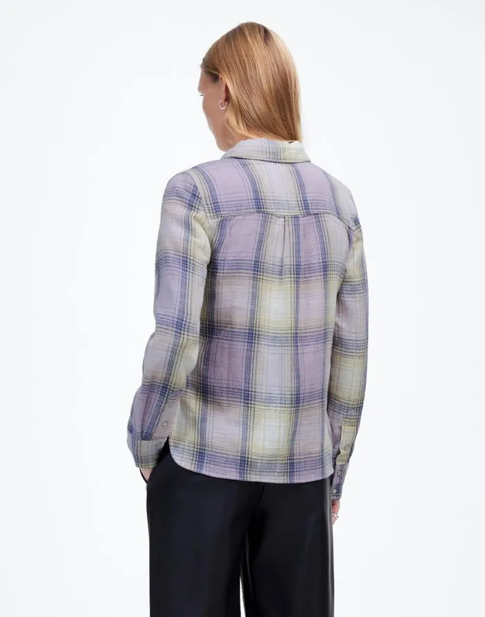 Tops and Shirts Women Madewell Flannel SnapFront Shirt In Plaid Soft Orchid