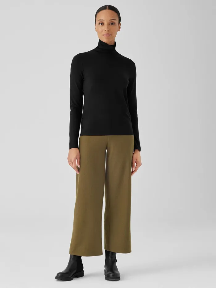 Tops and Tees Women Eileen Fisher Fine Jersey Scrunch Neck Top Black