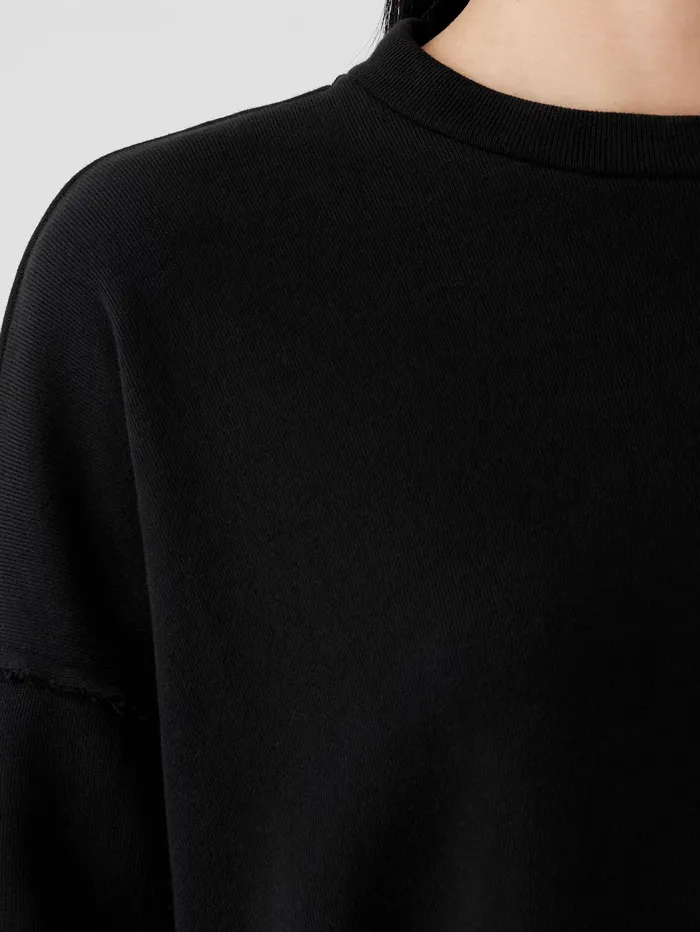 Tops and Tees Women Eileen Fisher Organic Cotton French Terry BoxTop Black