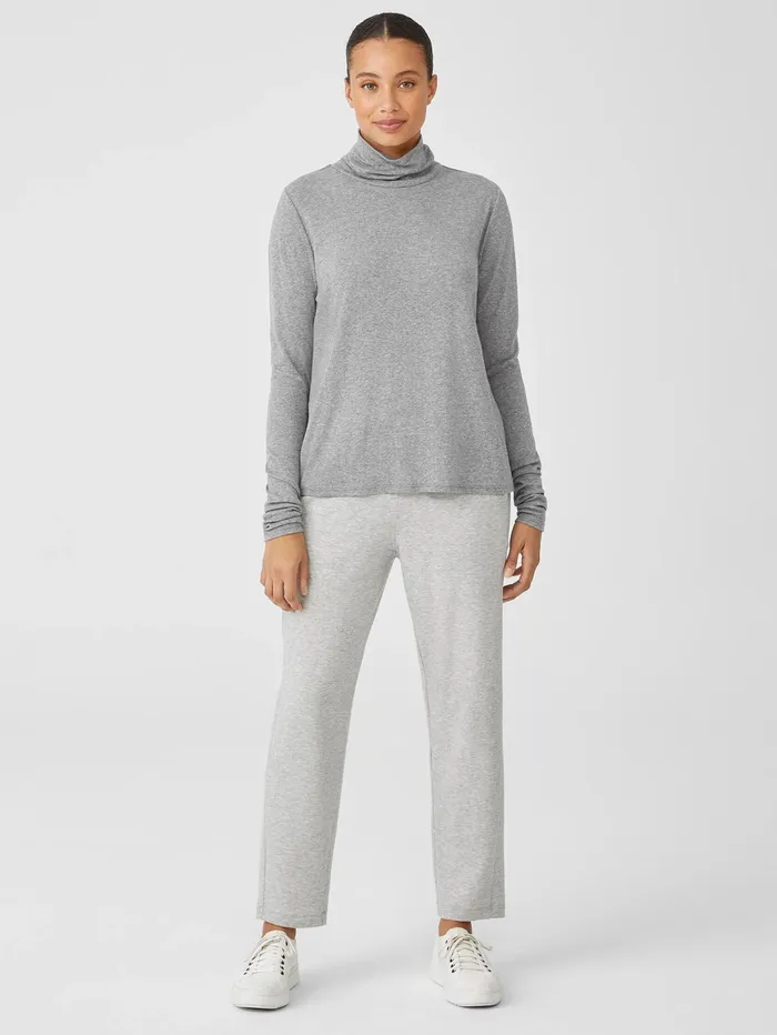 Tops and Tees Women Eileen Fisher Ribbed Pima Cotton Blend Top Moon