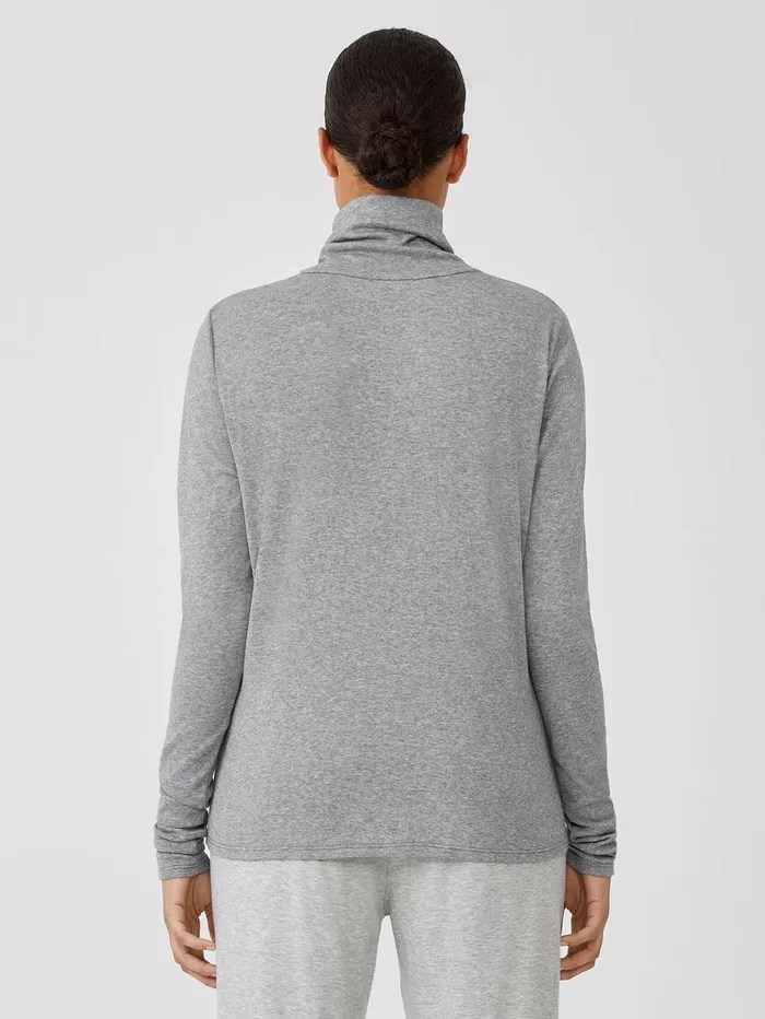 Tops and Tees Women Eileen Fisher Ribbed Pima Cotton Blend Top Moon