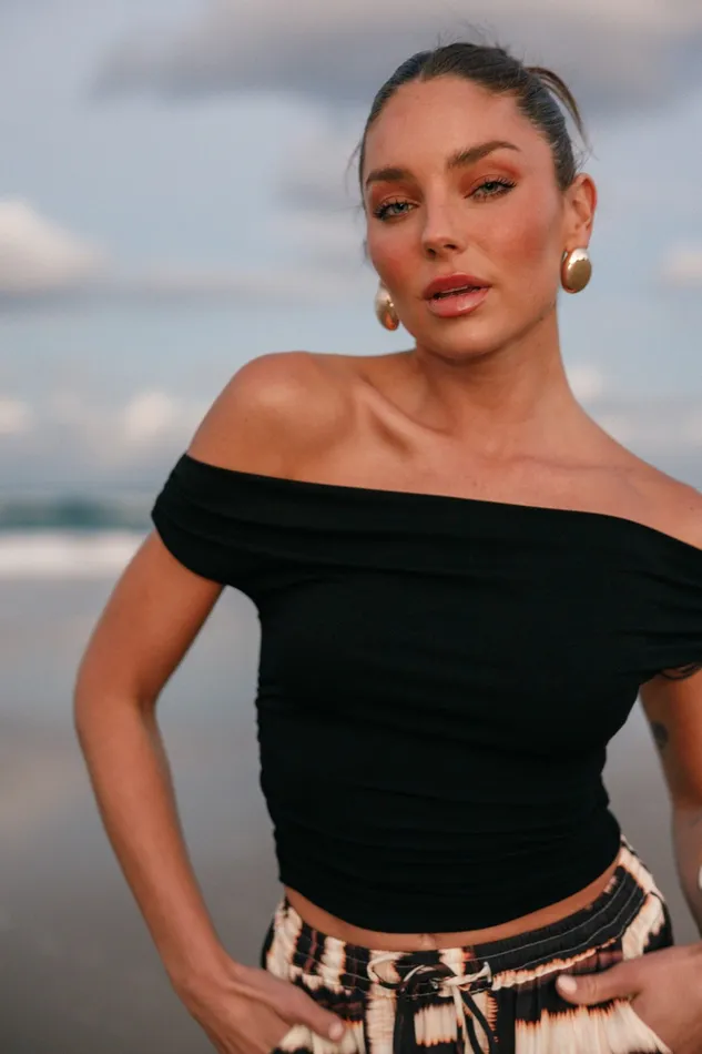 Tops Women Petal and Pup Lanna Off Shoulder Top Black