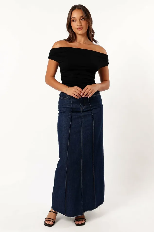 Tops Women Petal and Pup Lanna Off Shoulder Top Black