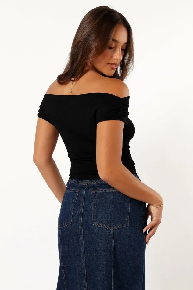 Tops Women Petal and Pup Lanna Off Shoulder Top Black