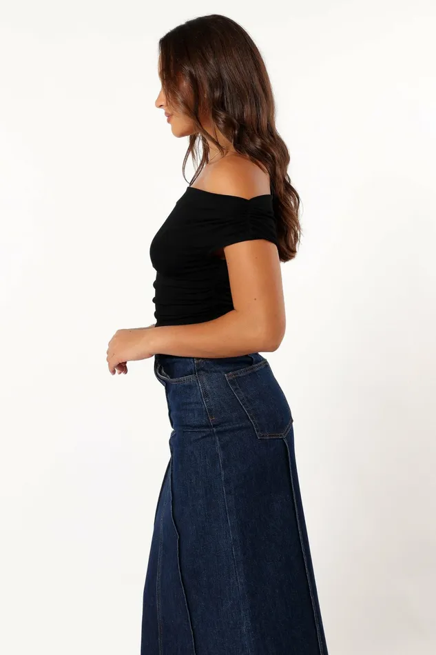 Tops Women Petal and Pup Lanna Off Shoulder Top Black