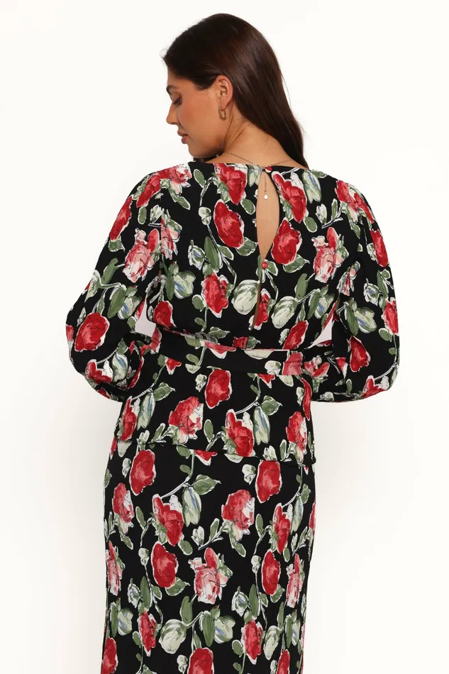 Tops Women Petal and Pup Minelli Pleat Top Black Rose
