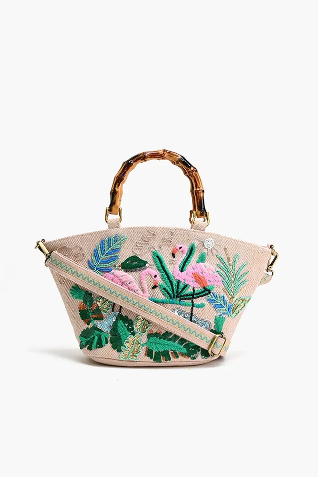 Totes Tropical Pink Flamingo Mini Tote America and Beyond Women