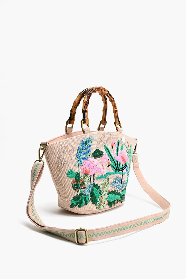 Totes Tropical Pink Flamingo Mini Tote America and Beyond Women