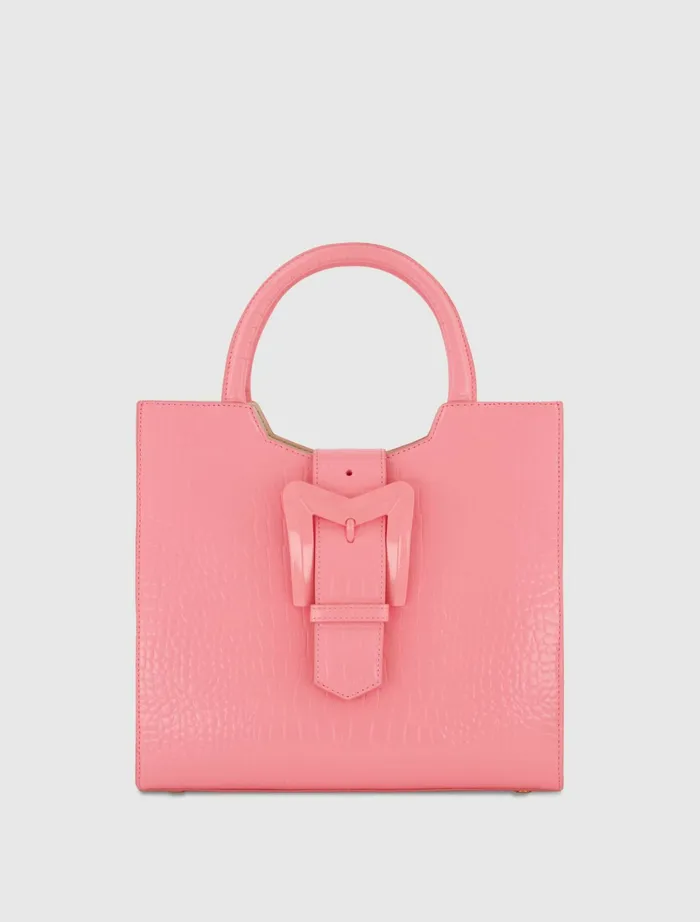 Totes Women Buckled Medium Croco Hibiscus Leather Tote Bag with Detachable Strap Hibiscus Mac Duggal Totes Women Buckled Medium Croco Hibiscus Leather Tote Bag with Detachable Strap Hibiscus Mac Duggal