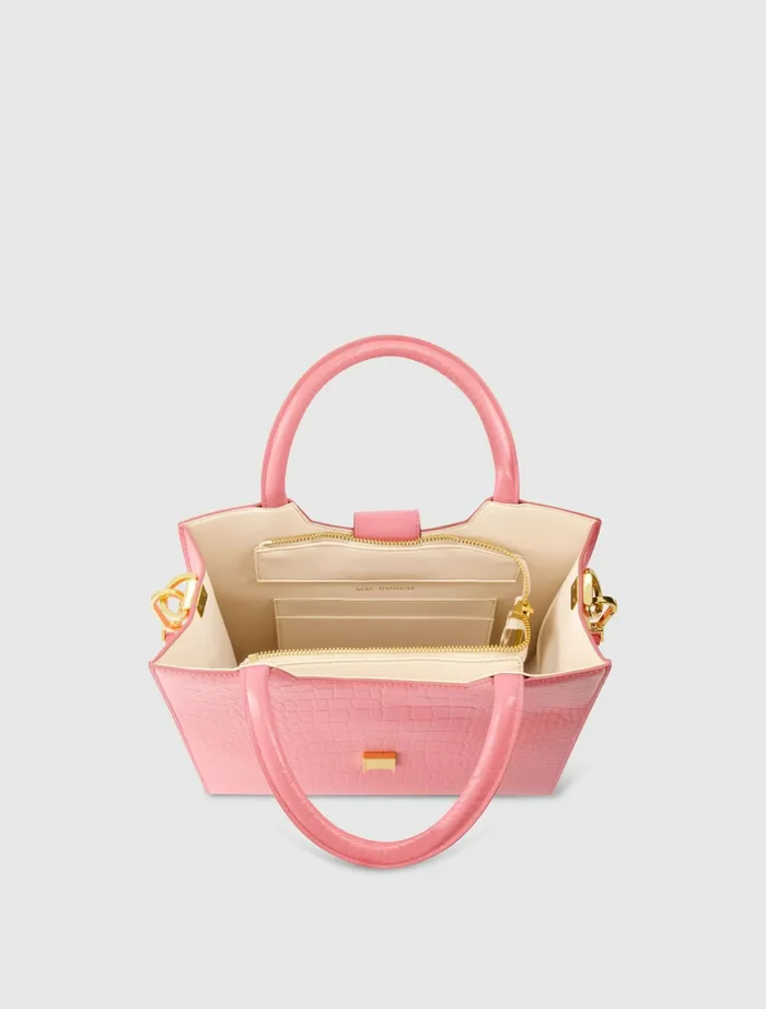Totes Women Buckled Medium Croco Hibiscus Leather Tote Bag with Detachable Strap Hibiscus Mac Duggal