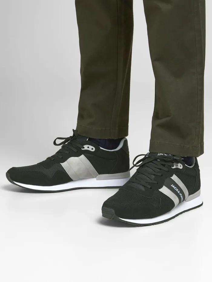 Trainers JACK and JONES Mens EVA MIDSOLE MESH SNEAKERS Black Anthracite Gift 4 You