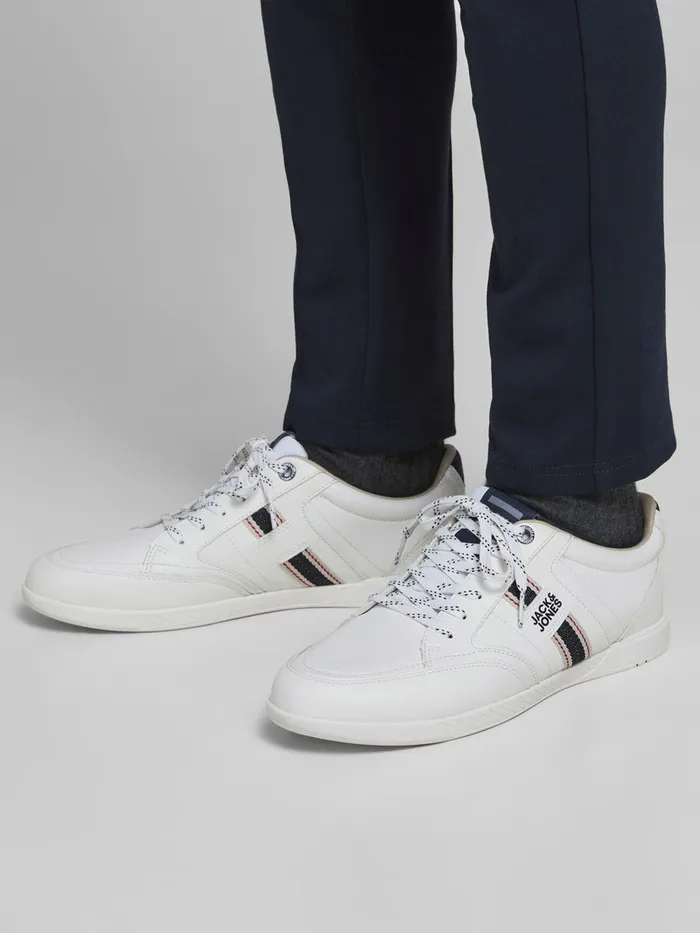 Trainers JACK and JONES Mens FAUX LEATHER SNEAKERS White White On Sale