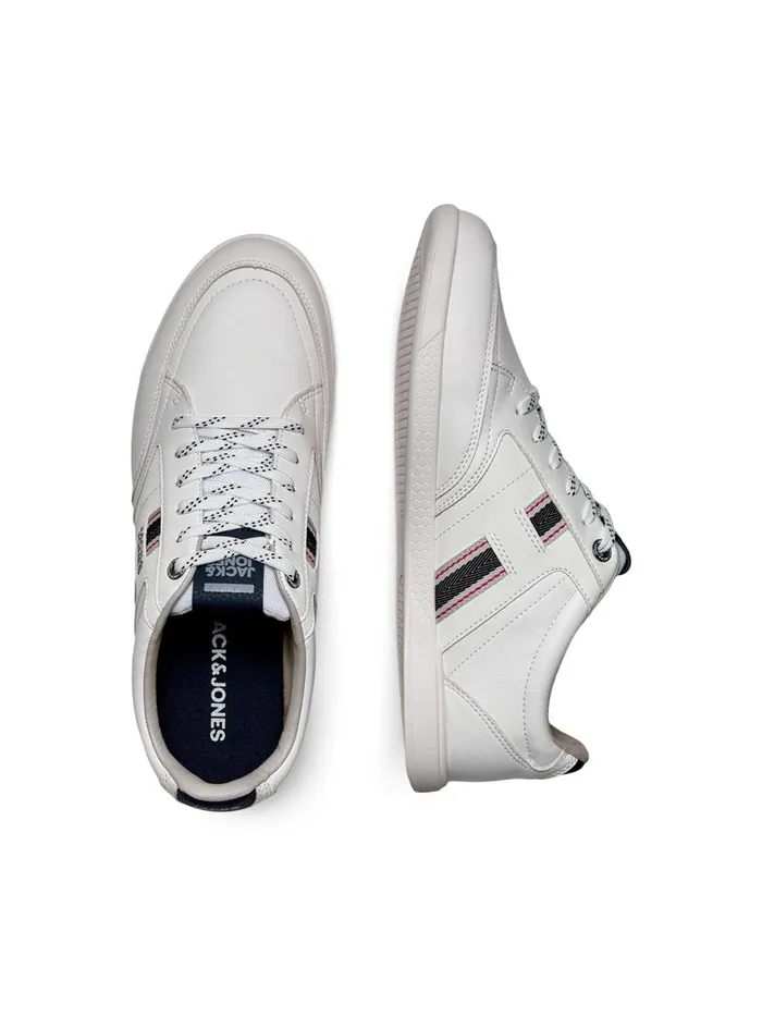 Trainers JACK and JONES Mens FAUX LEATHER SNEAKERS White White On Sale