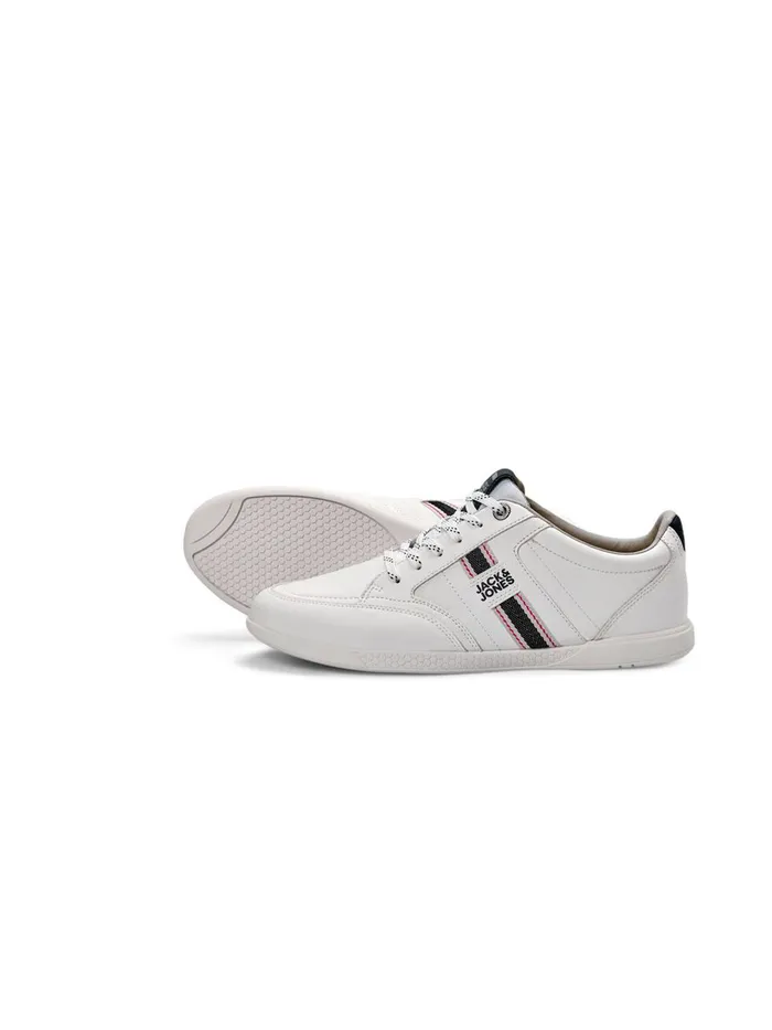 Trainers JACK and JONES Mens FAUX LEATHER SNEAKERS White White On Sale