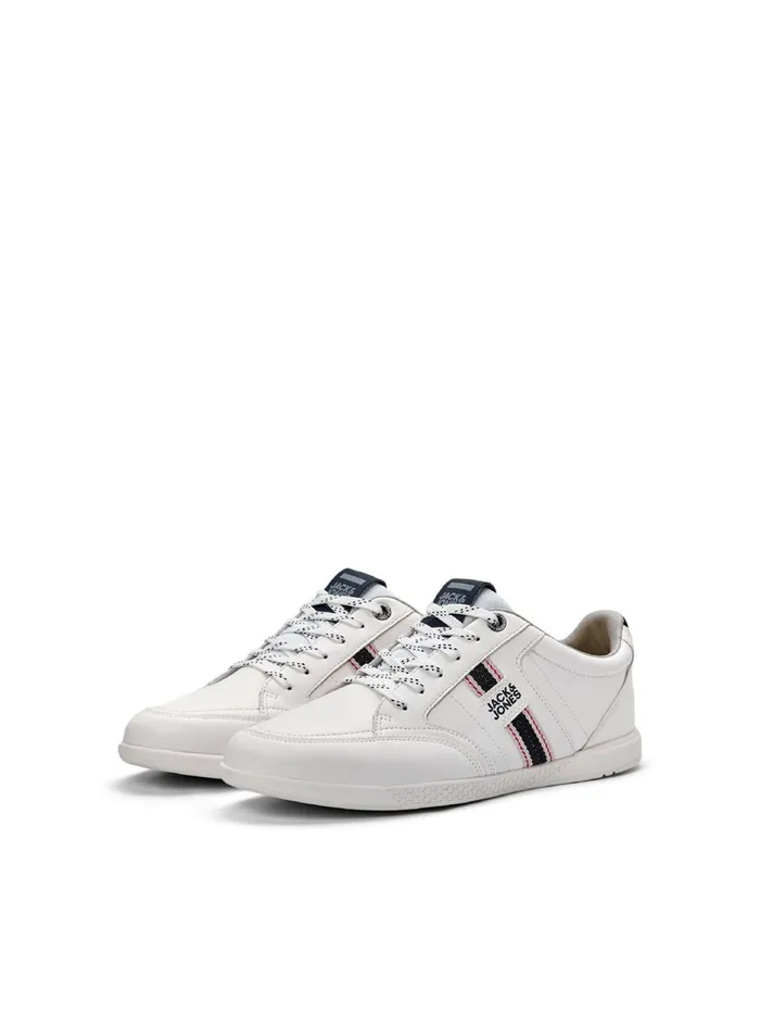 Trainers JACK and JONES Mens FAUX LEATHER SNEAKERS White White On Sale