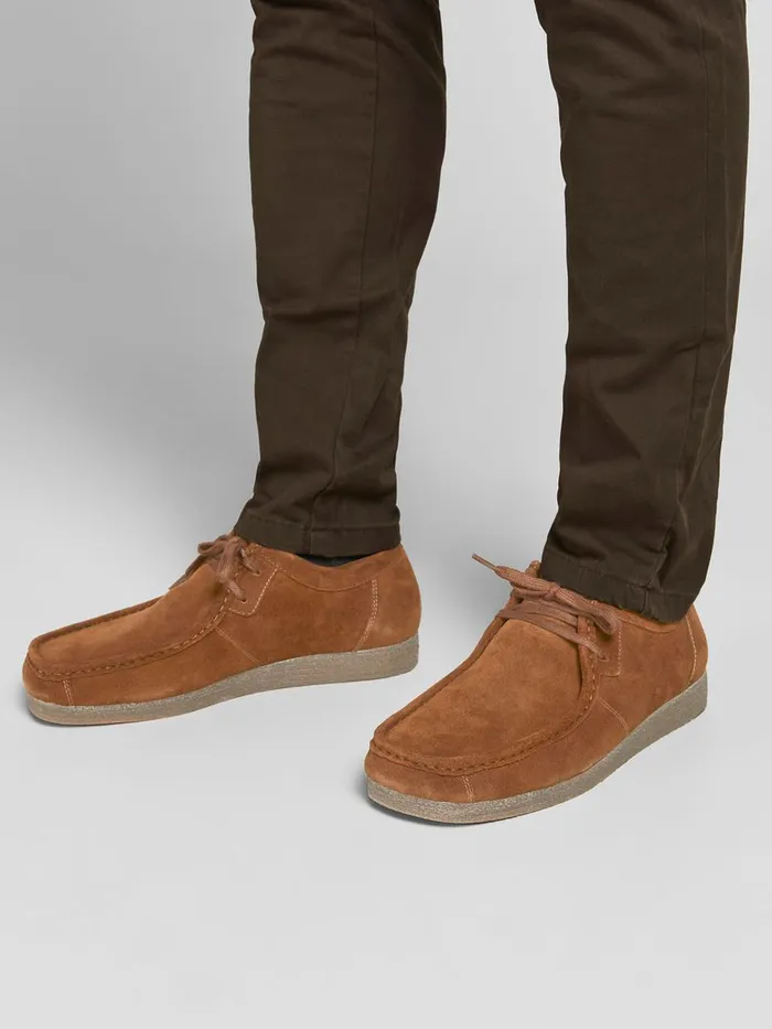 Trainers JACK and JONES Mens SUEDE SNEAKERS Brown Cognac Gift 4 You