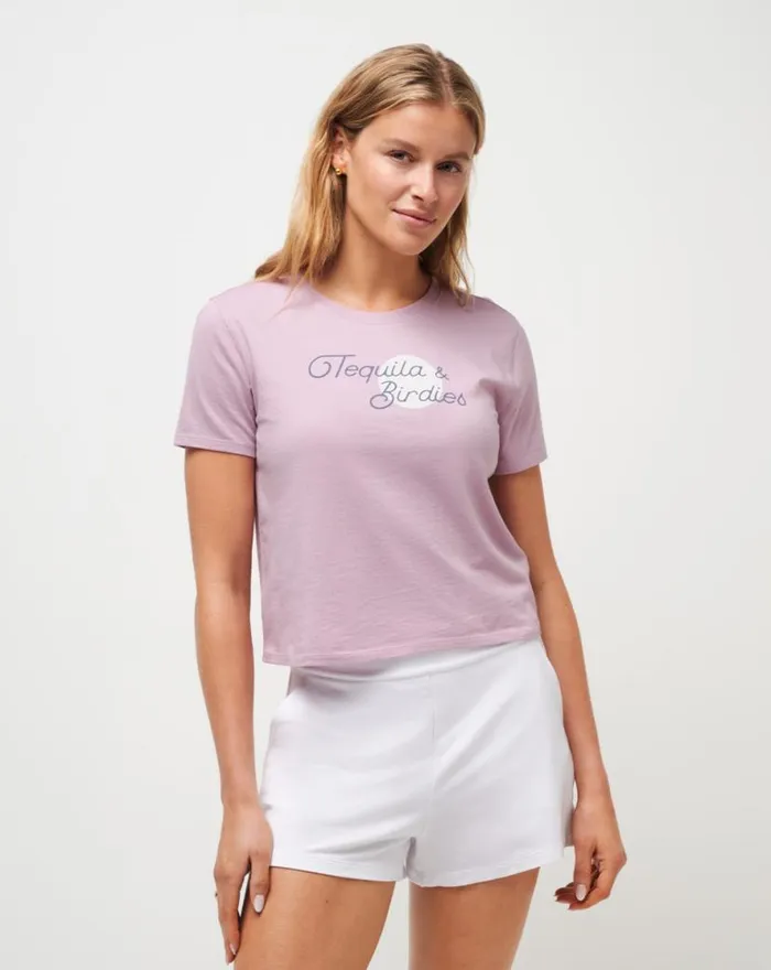 TravisMathew BRING THE SUN GRAPHIC TEE Mauve Shadows Women Tees