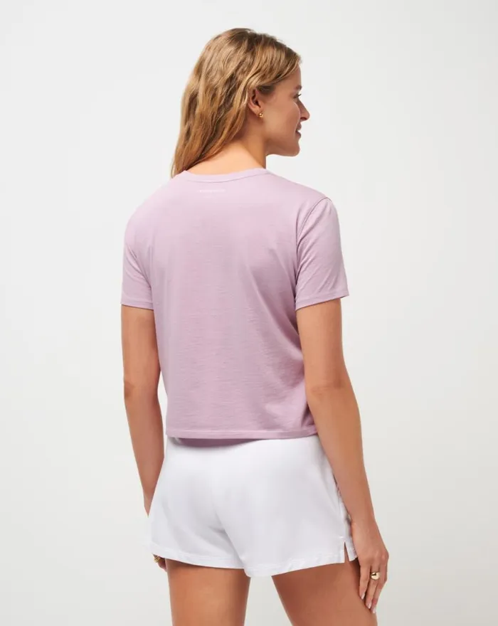 TravisMathew BRING THE SUN GRAPHIC TEE Mauve Shadows Women Tees TravisMathew BRING THE SUN GRAPHIC TEE Mauve Shadows Women Tees
