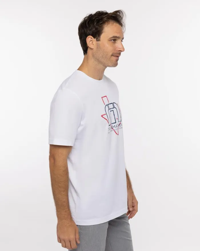 TravisMathew BUCKING BULL TEE White Men Tees TravisMathew BUCKING BULL TEE White Men Tees