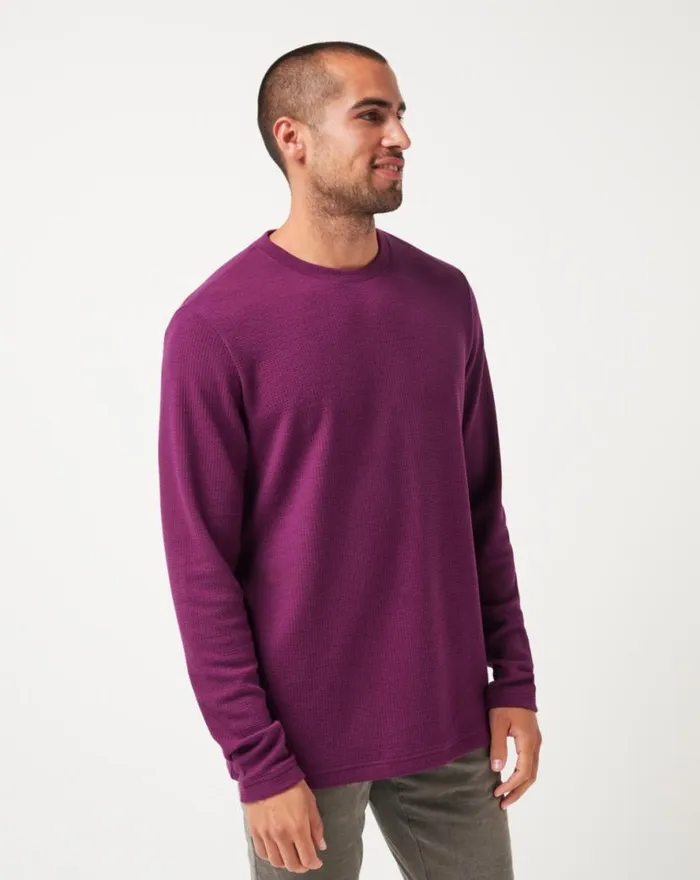 TravisMathew BURNLEY CLOUD WAFFLE CREW Claret Men Hoodies and Sweatshirts TravisMathew BURNLEY CLOUD WAFFLE CREW Claret Men Hoodies and Sweatshirts