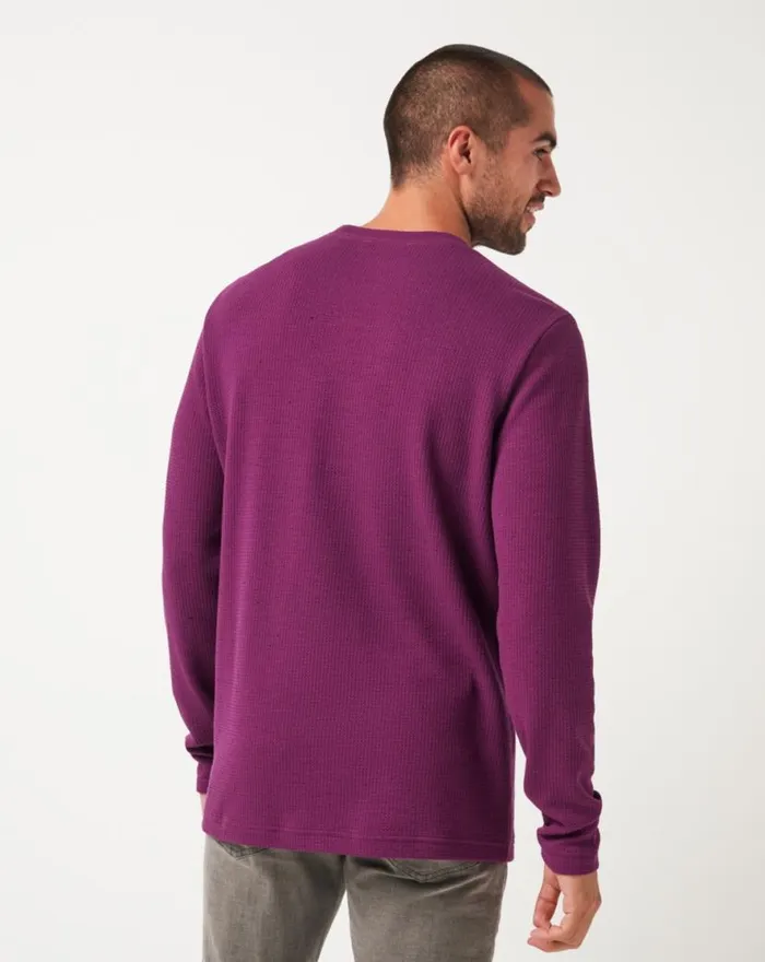TravisMathew BURNLEY CLOUD WAFFLE CREW Claret Men Hoodies and Sweatshirts TravisMathew BURNLEY CLOUD WAFFLE CREW Claret Men Hoodies and Sweatshirts