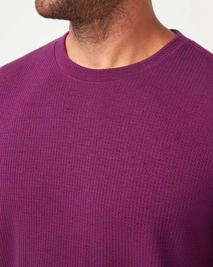 TravisMathew BURNLEY CLOUD WAFFLE CREW Claret Men Hoodies and Sweatshirts TravisMathew BURNLEY CLOUD WAFFLE CREW Claret Men Hoodies and Sweatshirts