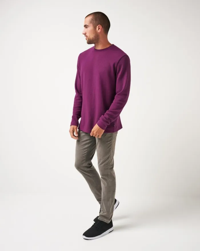 TravisMathew BURNLEY CLOUD WAFFLE CREW Claret Men Hoodies and Sweatshirts TravisMathew BURNLEY CLOUD WAFFLE CREW Claret Men Hoodies and Sweatshirts